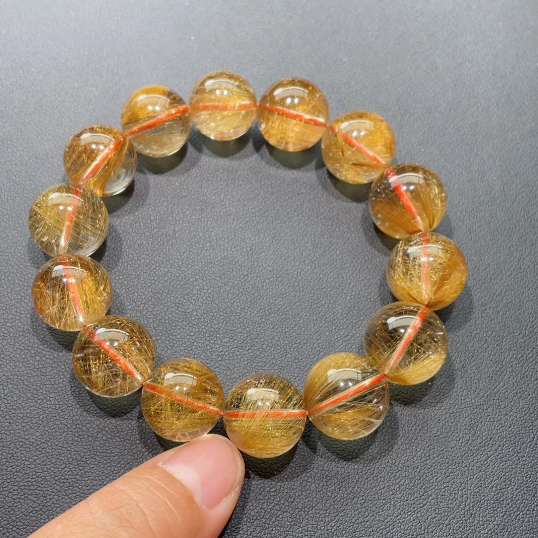 水晶手链未镶嵌发晶手链，晶体通透