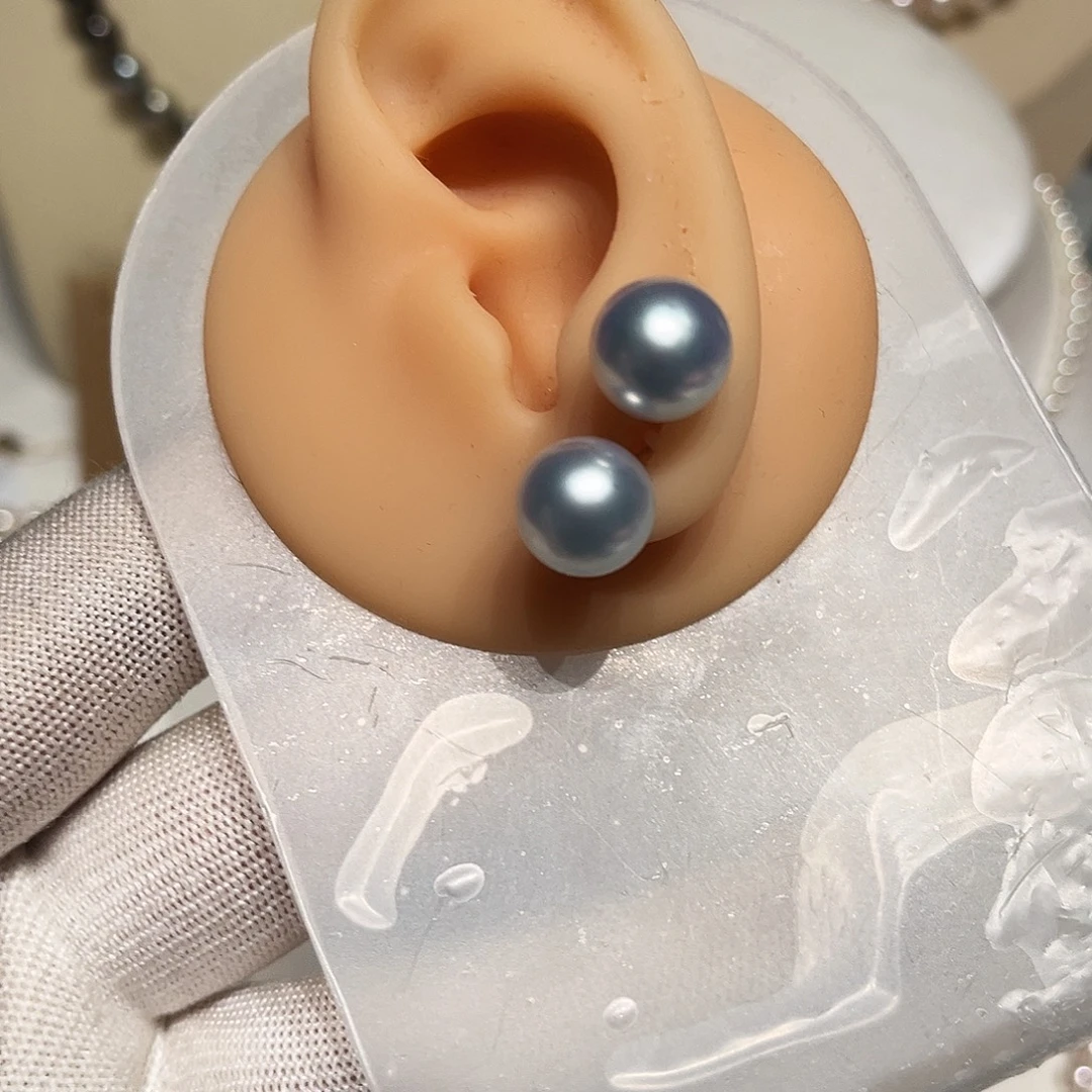 耳饰18K金镶嵌海水珍珠