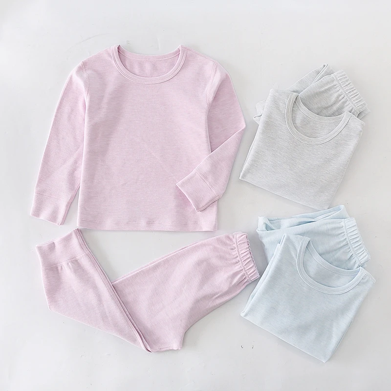 儿童秋冬款彩棉家居服秋冬款加厚款男童女童秋衣秋裤保暖内衣套装