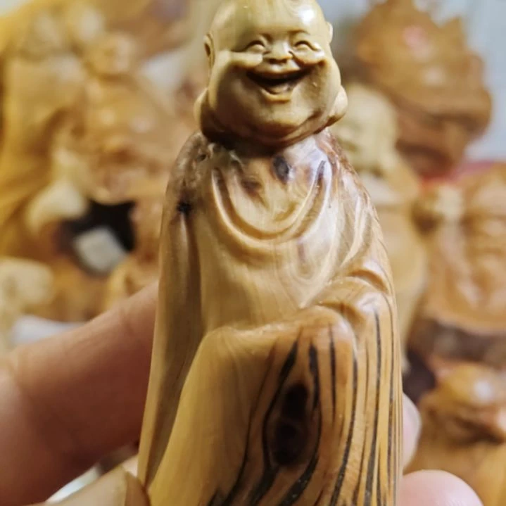 柏木虎皮纹带瘤子乐乐手把件