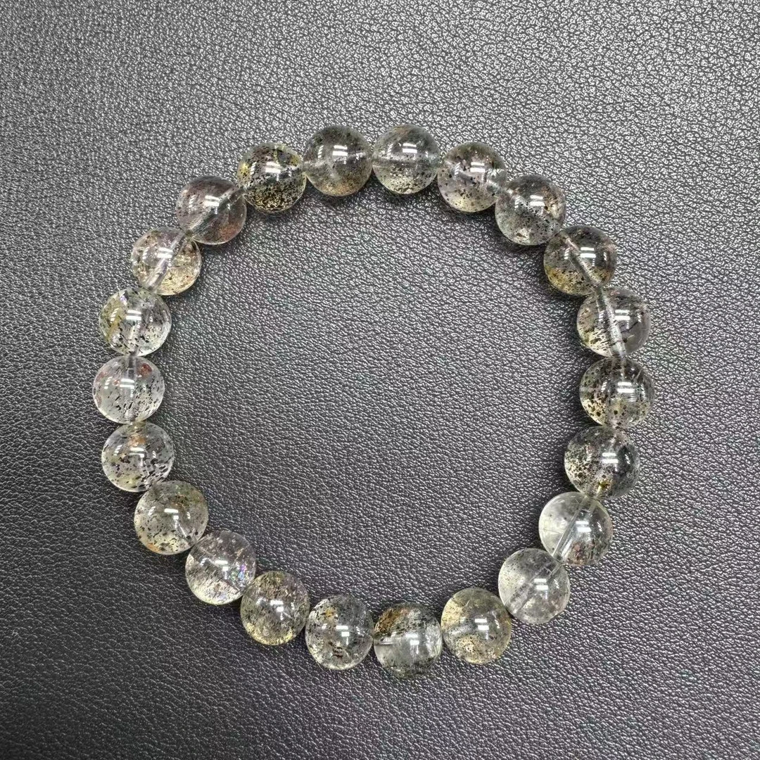 天然水晶满天星黑幽灵手串多样性发一