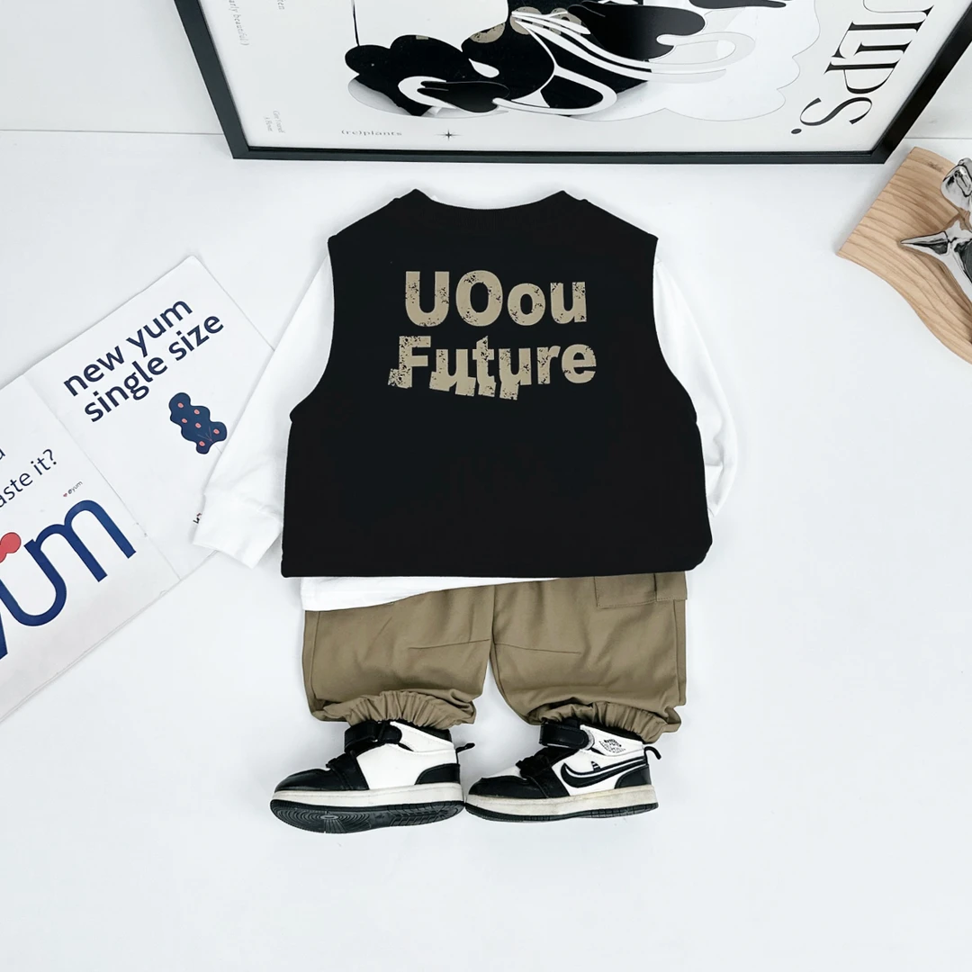 男童套装2025新款春装儿童春秋季三件套潮 HZ25136 悠悠童话童装