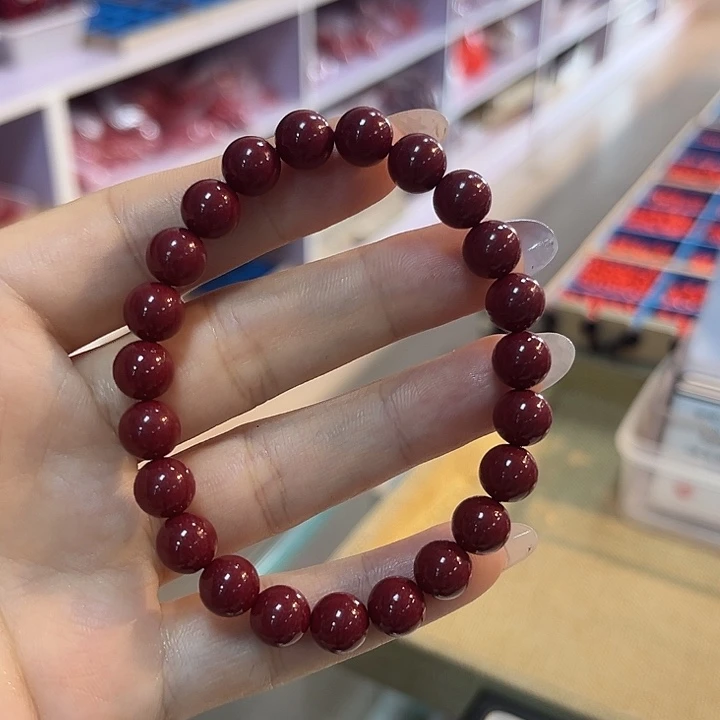 天然辰砂紫金砂8毫米手链