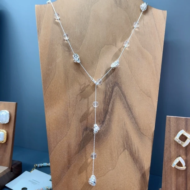 非金属亚克力项链 F654巴洛克双拼Y字链