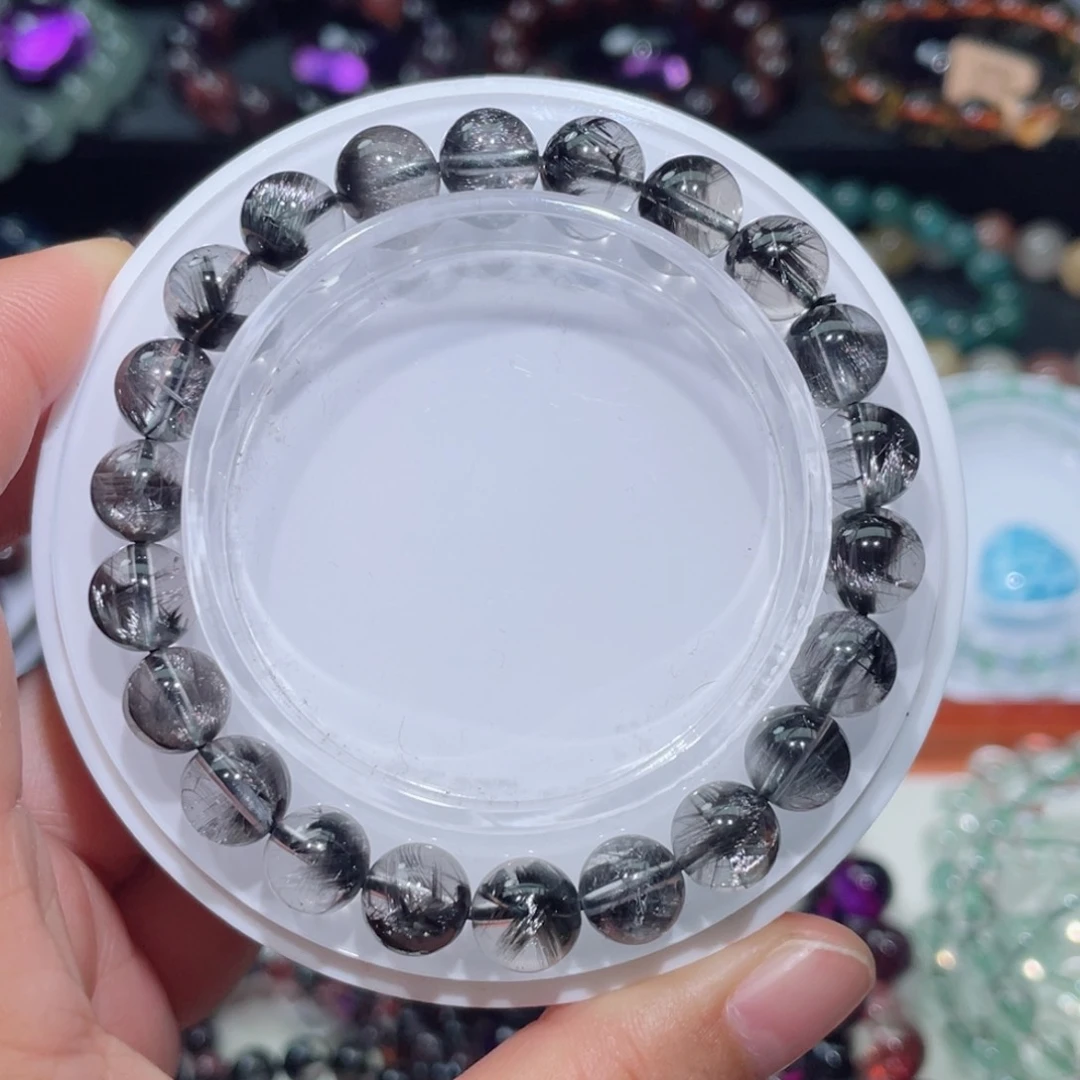 水晶手链未镶嵌发晶手链，晶体通透