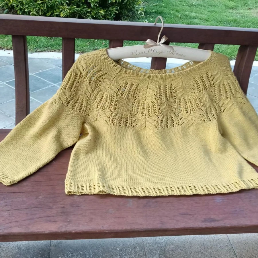 原生派钩编教室《圆肩克棕榈花衣》视频教程+图解