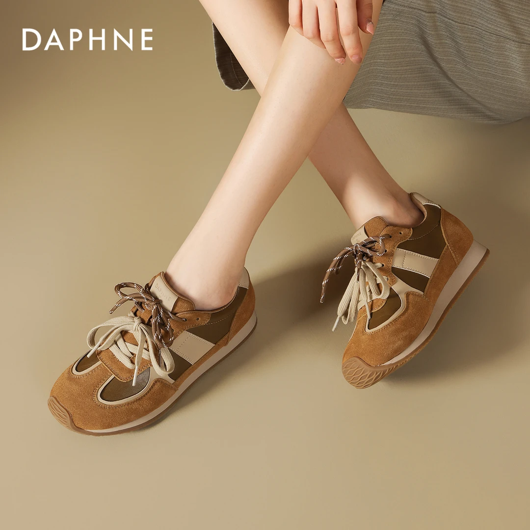 Daphne/达芙妮阿甘鞋系带运动复古时尚休闲鞋小众韩系百搭舒适鞋