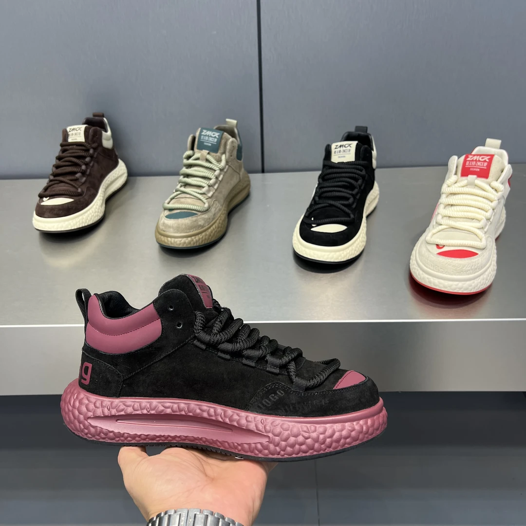 66-782冬季新款加绒保暖棉鞋皮面舒适百搭运动休闲鞋男鞋