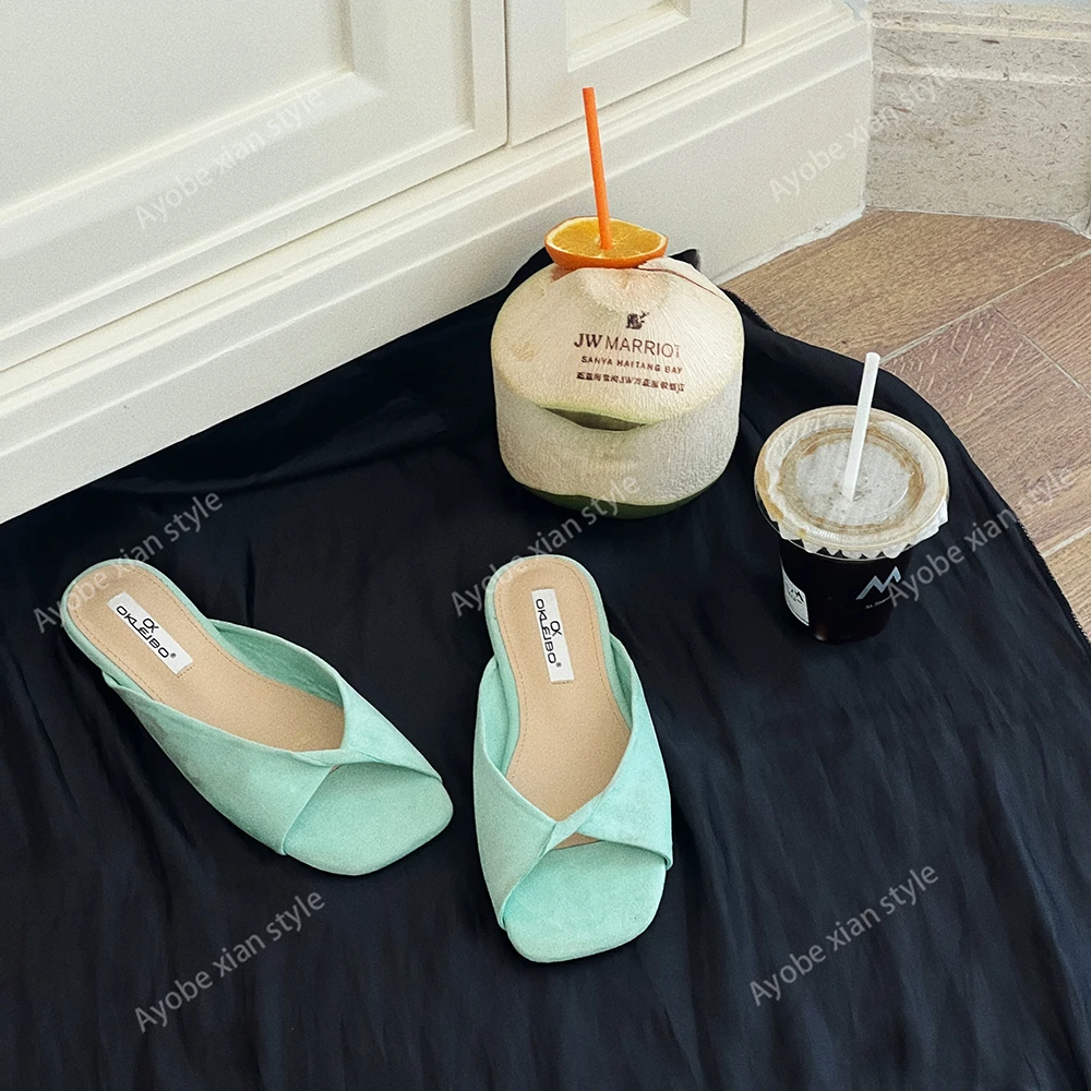 【Ayobe】风旅铃兰`法式田园风露趾一字拖夏交叉蝴蝶结配饰周边休闲