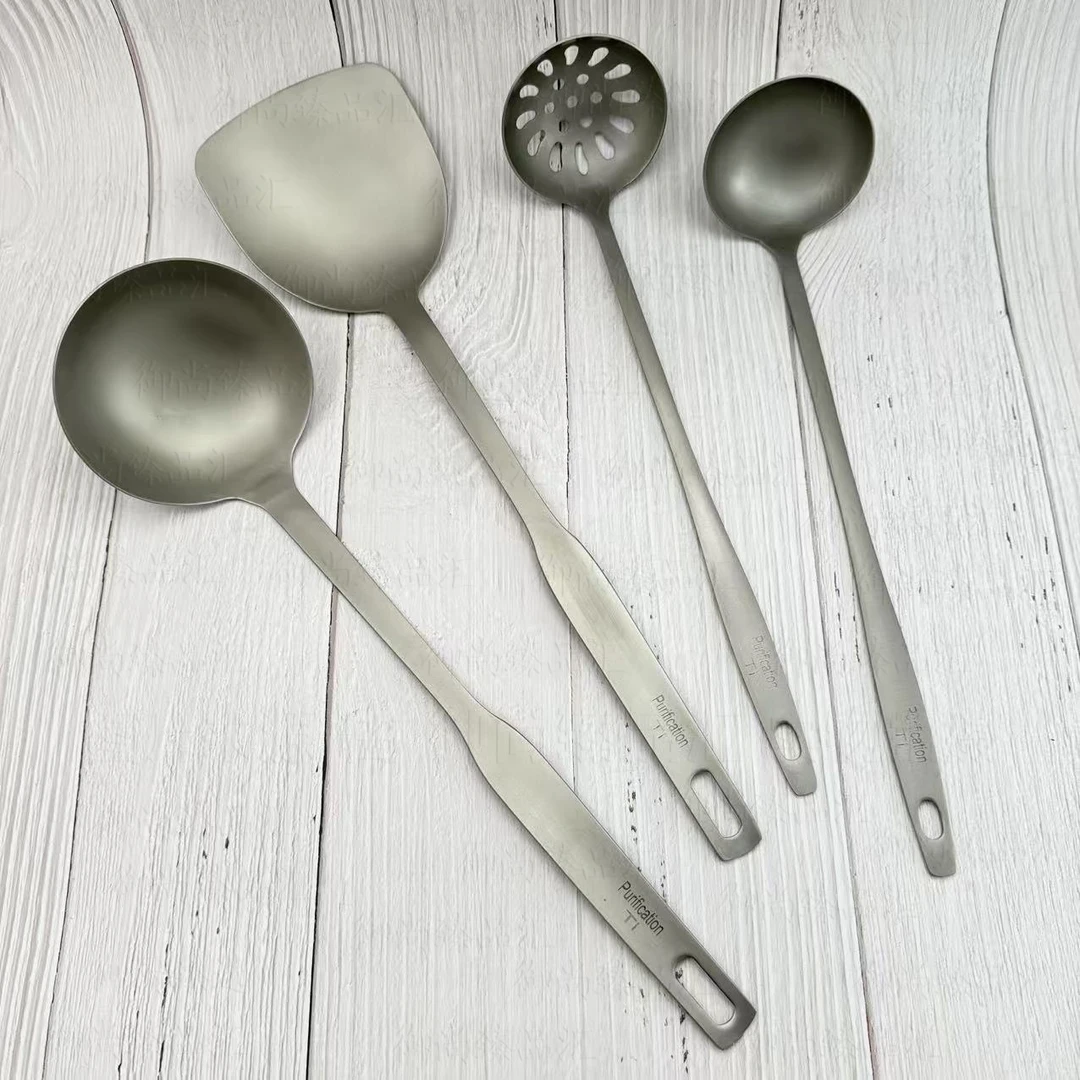 钛厨房家用炒菜铲炒菜勺火锅汤勺火锅漏勺锅铲锅勺汤壳漏勺钛金属