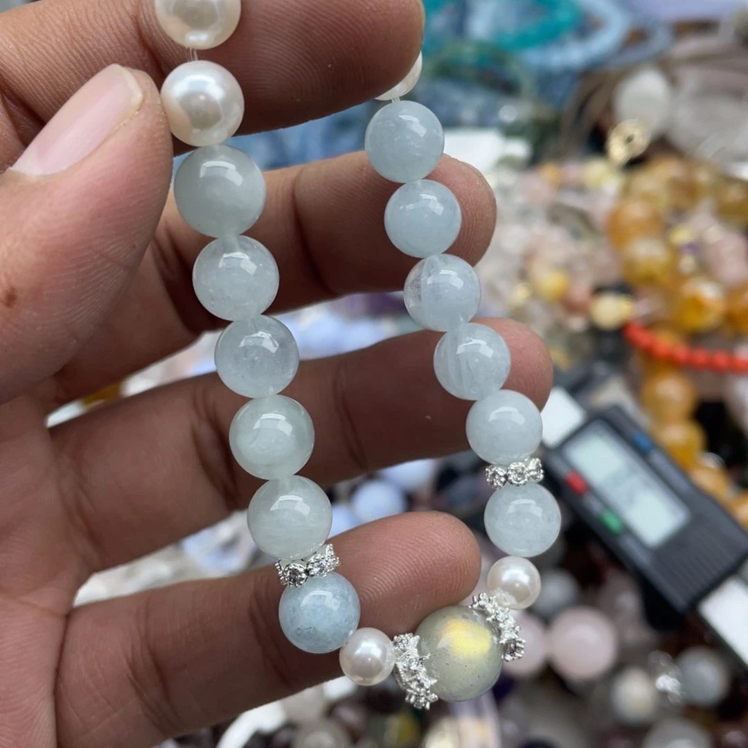 银S925镶嵌手链烟晶