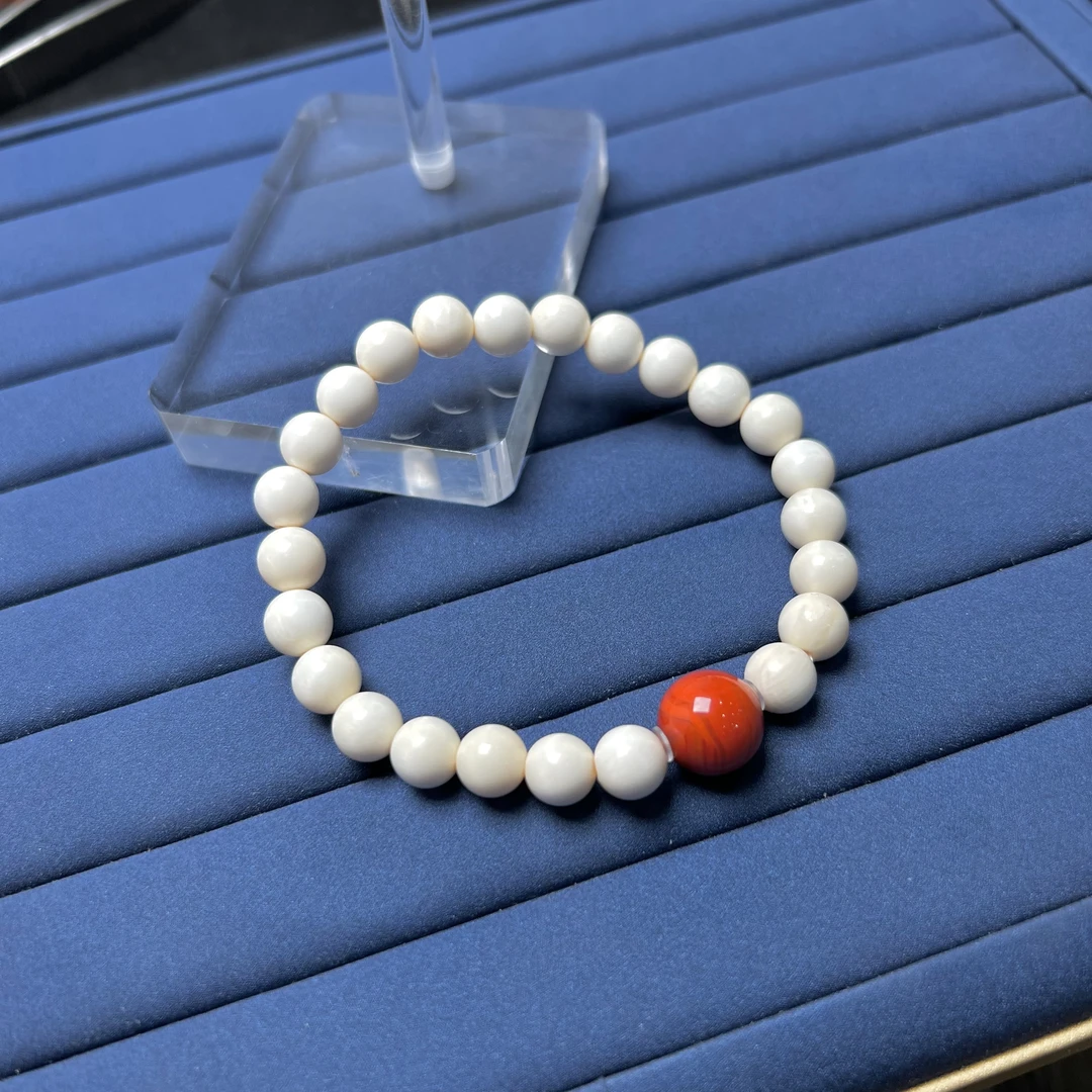 【略懂珠宝】猛犸牙8mm南红手串 KT24111801