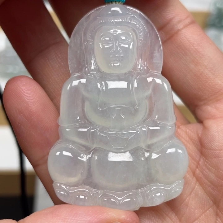 翡翠未镶嵌颈饰天然缅甸翡翠A货观音20号