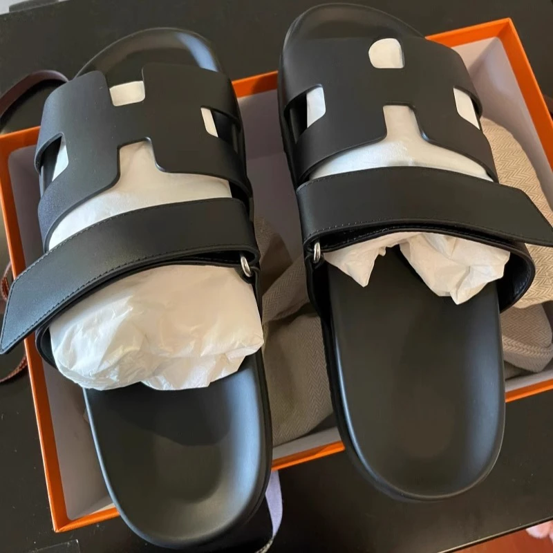 镜头感拉满~百搭外穿厚底沙滩二舅拖鞋女2025网红夏季魔术贴男拖