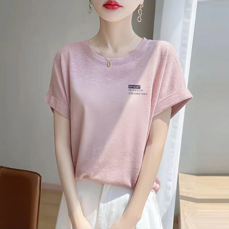 夏季新款小众雪花棉短袖t恤女装减龄洋气上衣宽松显瘦胖mm体恤衫