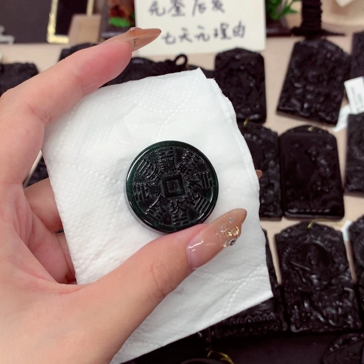 未镶嵌挂件翡翠天然a货钢琴黑挂件