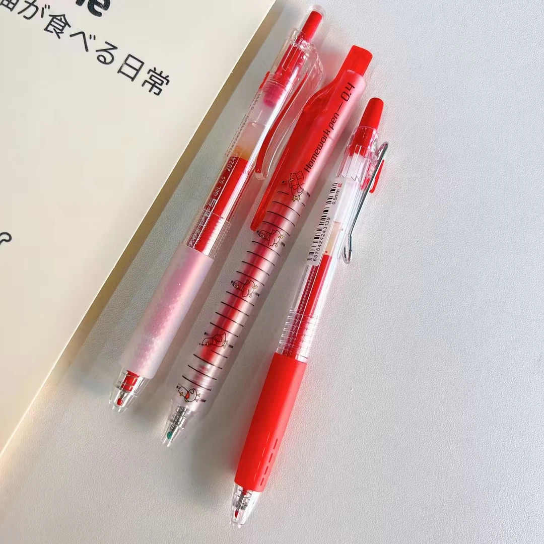 【红墨-3支】TF01小鸭先行+巨能写+改错笔,掉封蜡不售后