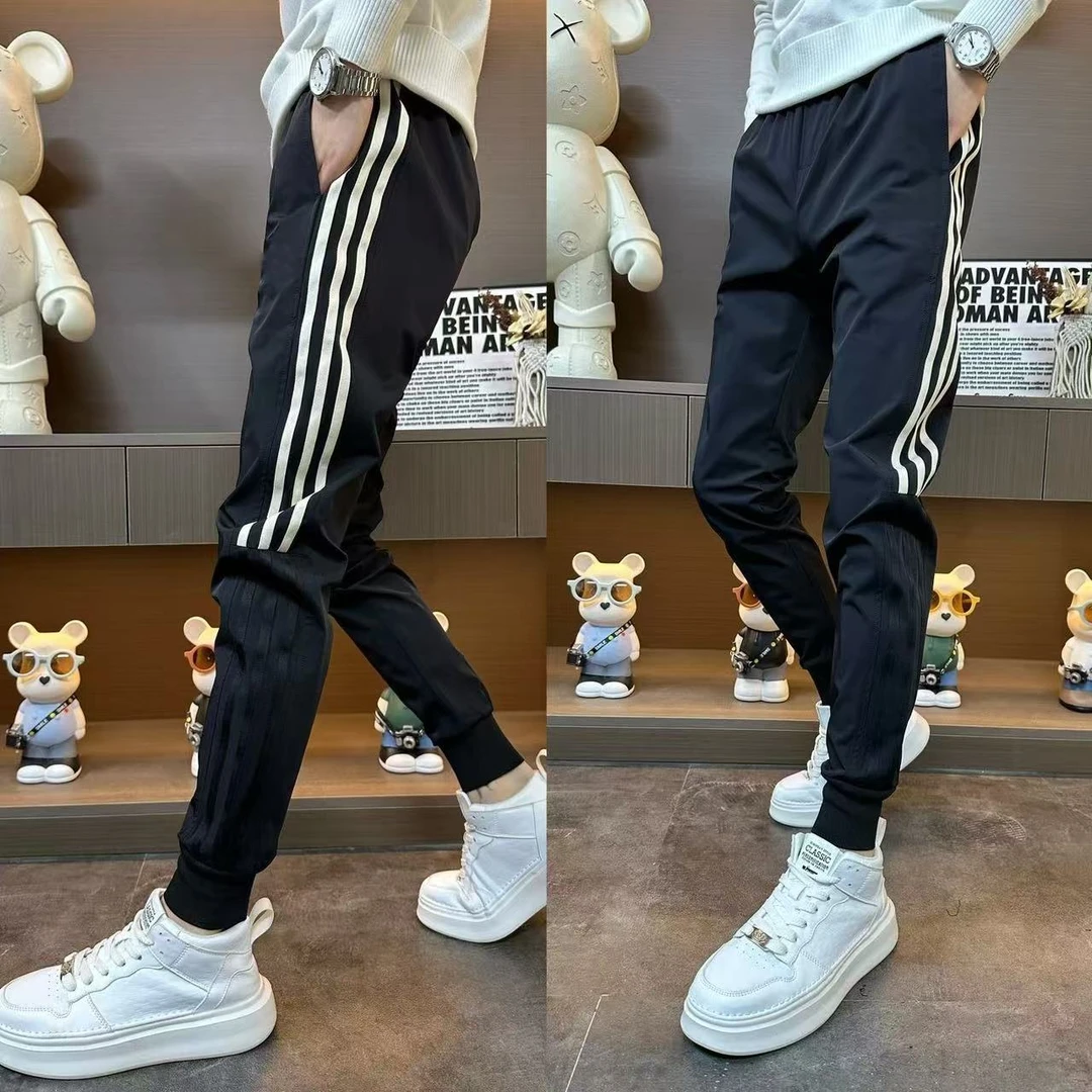 春夏季薄款裤子男款爆款2025新款男士休闲裤时尚百搭弹力运动裤男