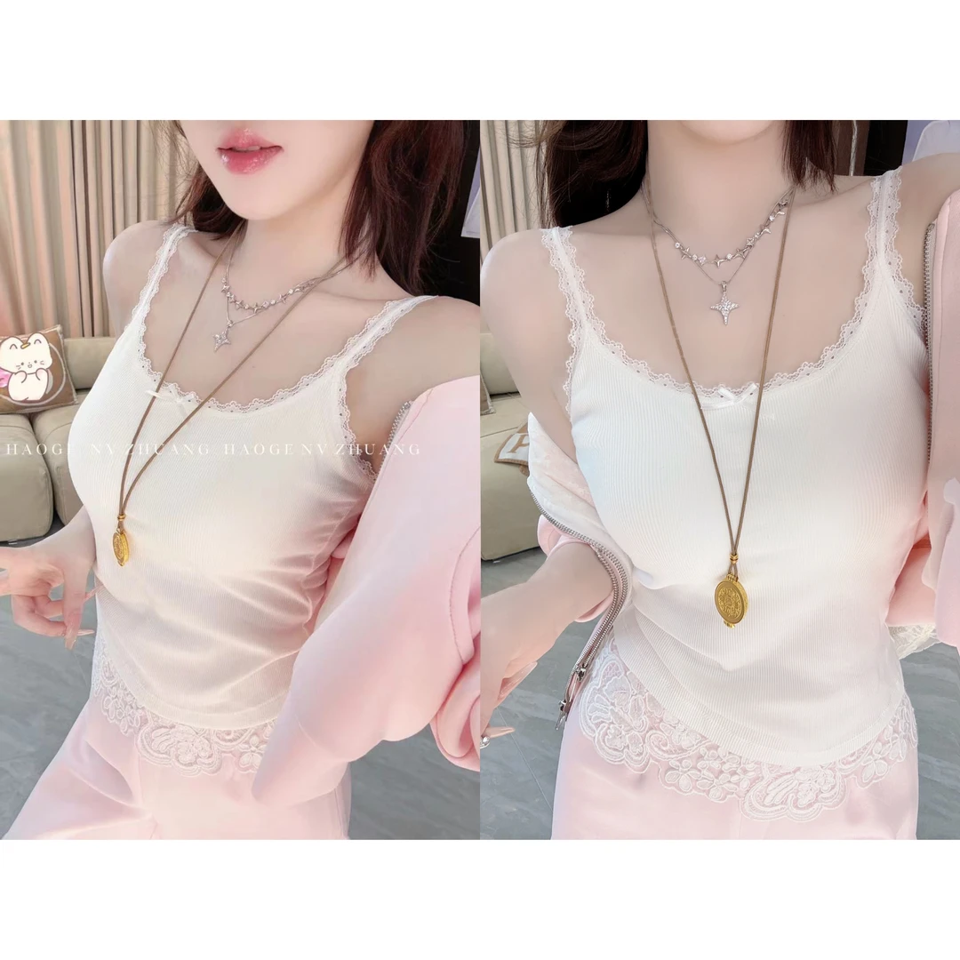 浩哥严选●吊带预C5DD0452A蕾丝显瘦网红短款夏季外穿百搭修身