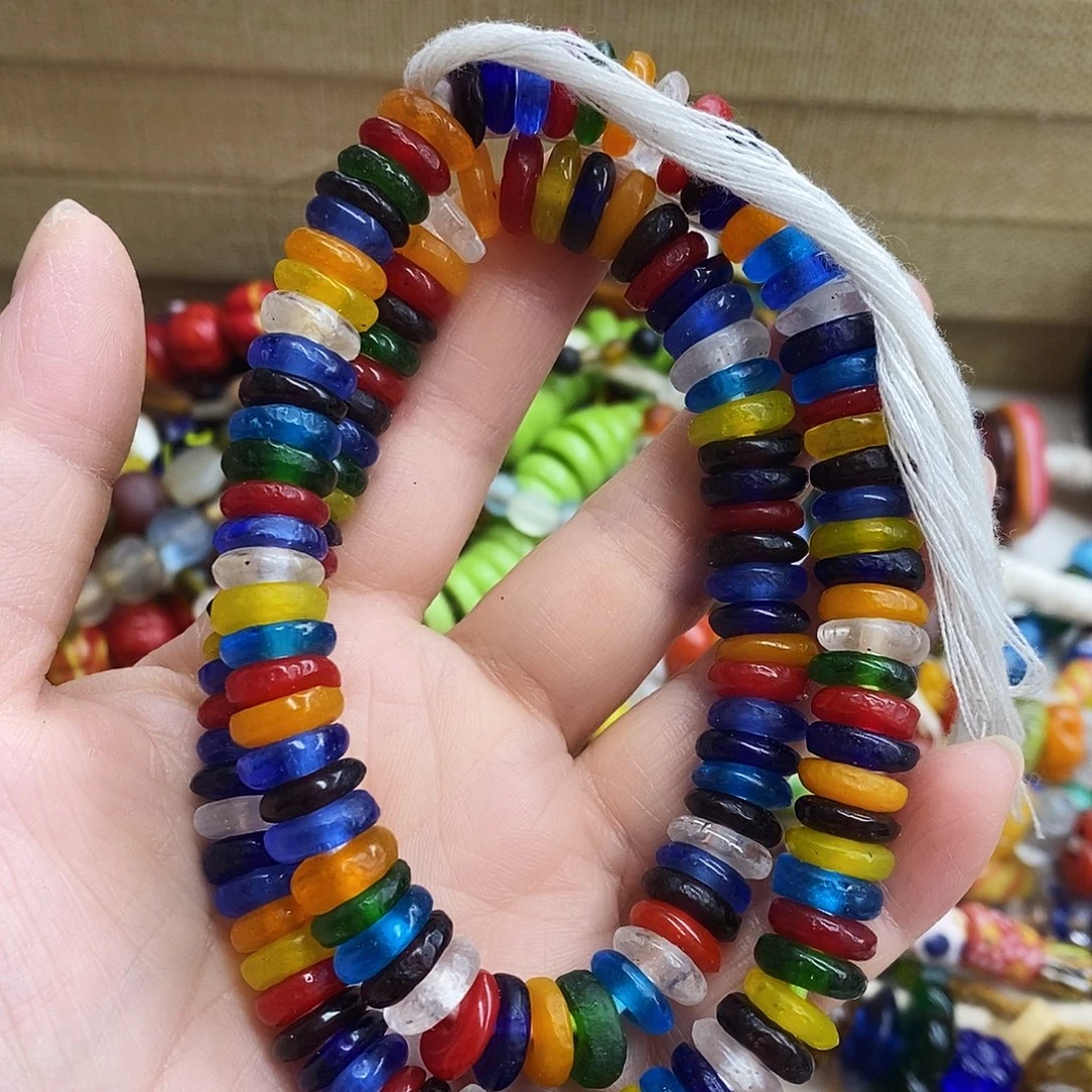 琉璃颈饰非洲隔片多宝色