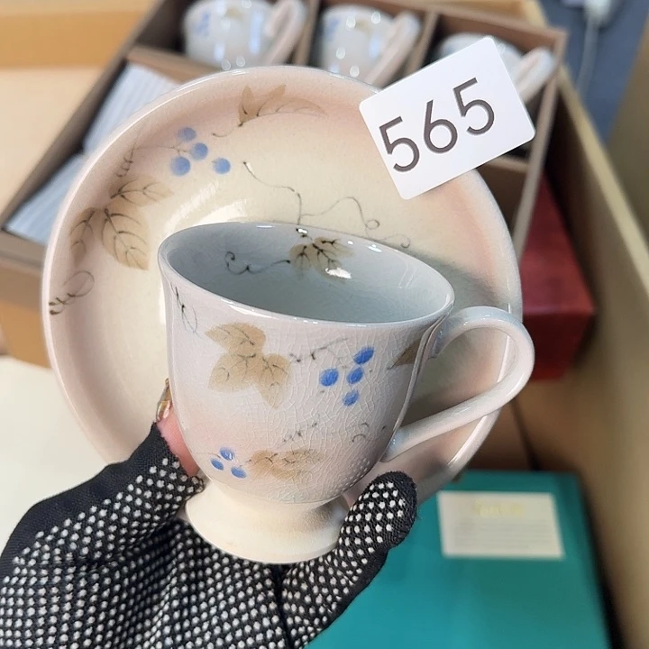 瓷片很好看的咖啡杯五杯五碟原盒