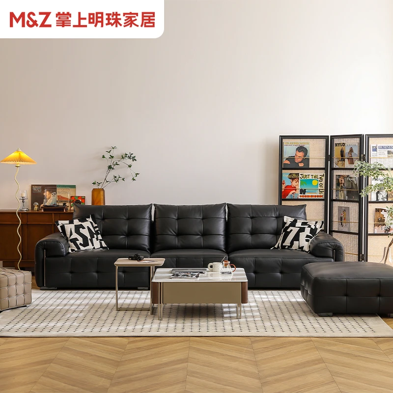 客厅直排头层牛皮沙发分体式意式简约 繁星13-SF28063