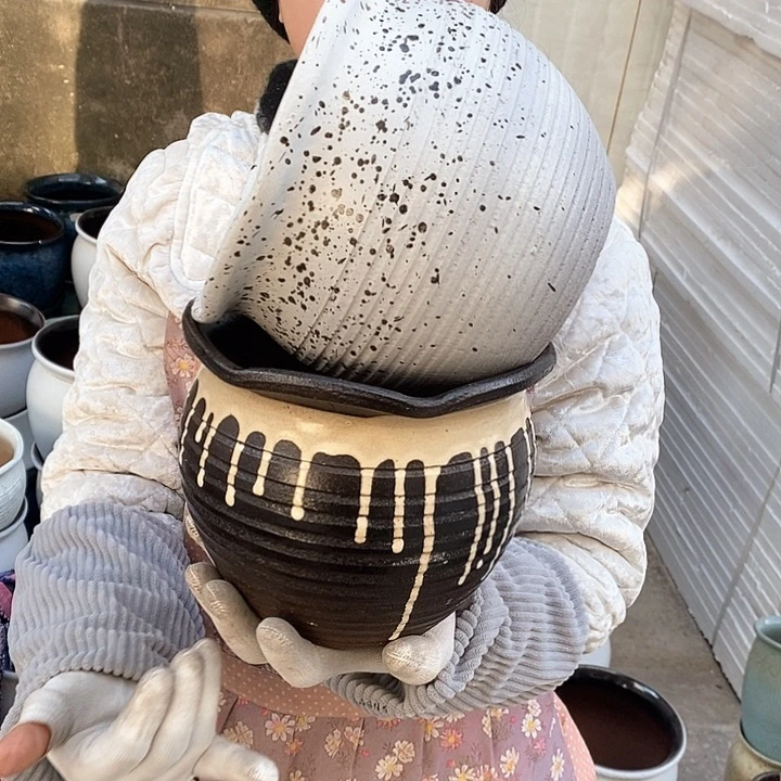 紫砂花盆瑕疵口20高16