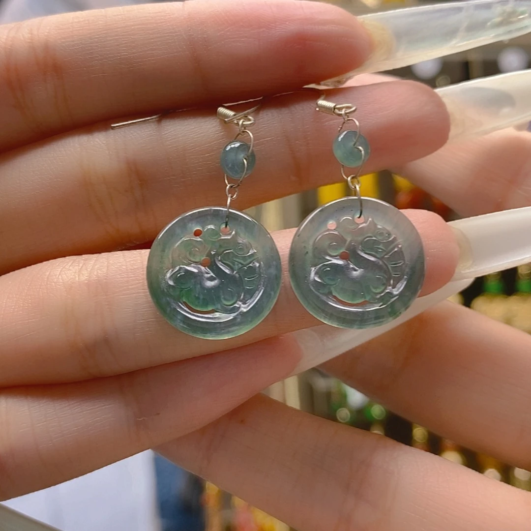 翡翠合金耳饰翡翠