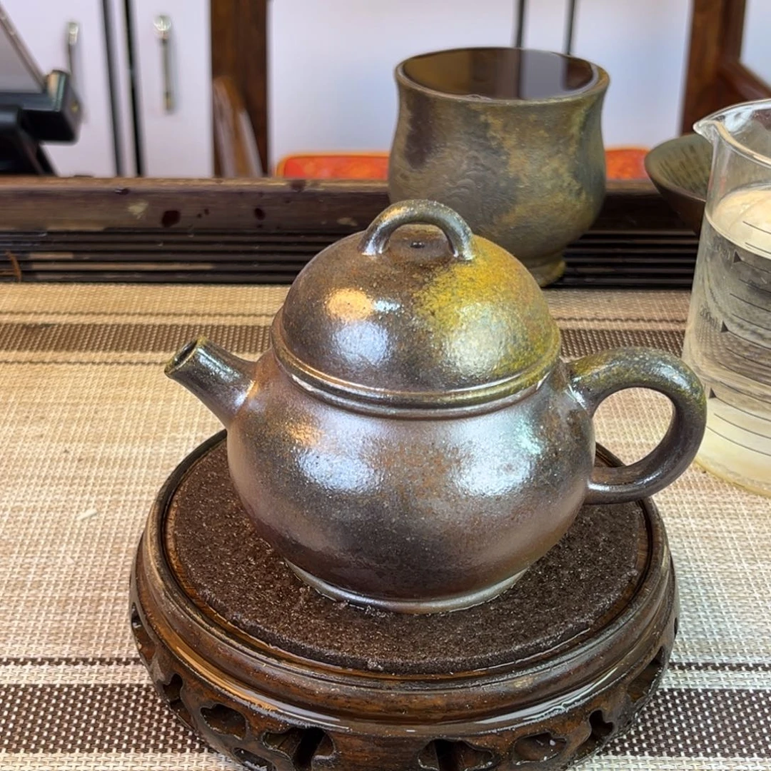 紫砂茶壶底槽清柴烧200cc