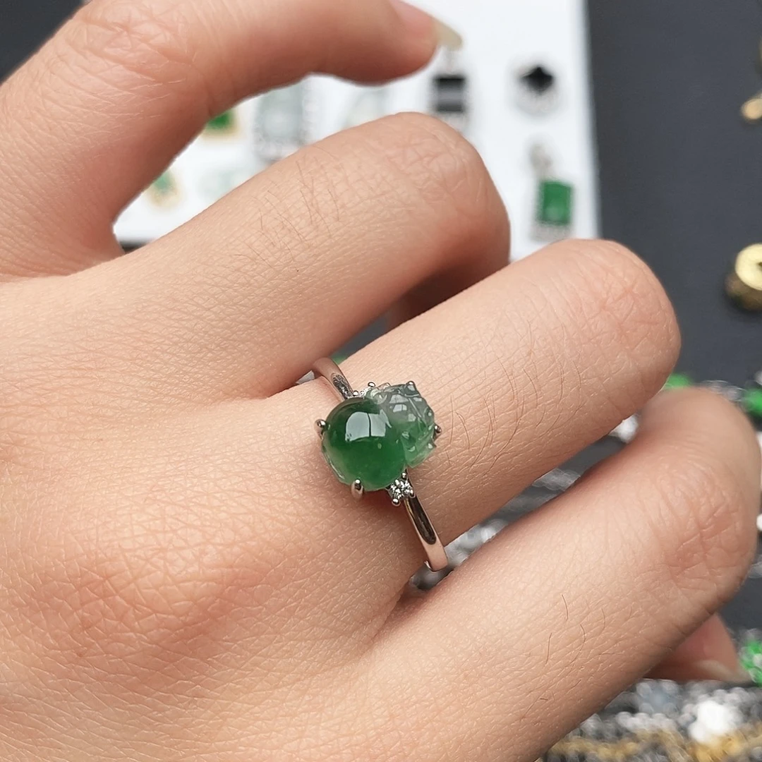 翡翠银S925镶嵌戒指
