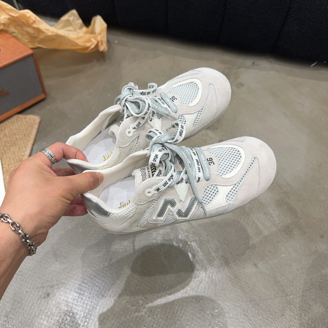 6921 夏季新品女真皮网面透气德训鞋平底阿甘鞋休闲百搭运动鞋潮