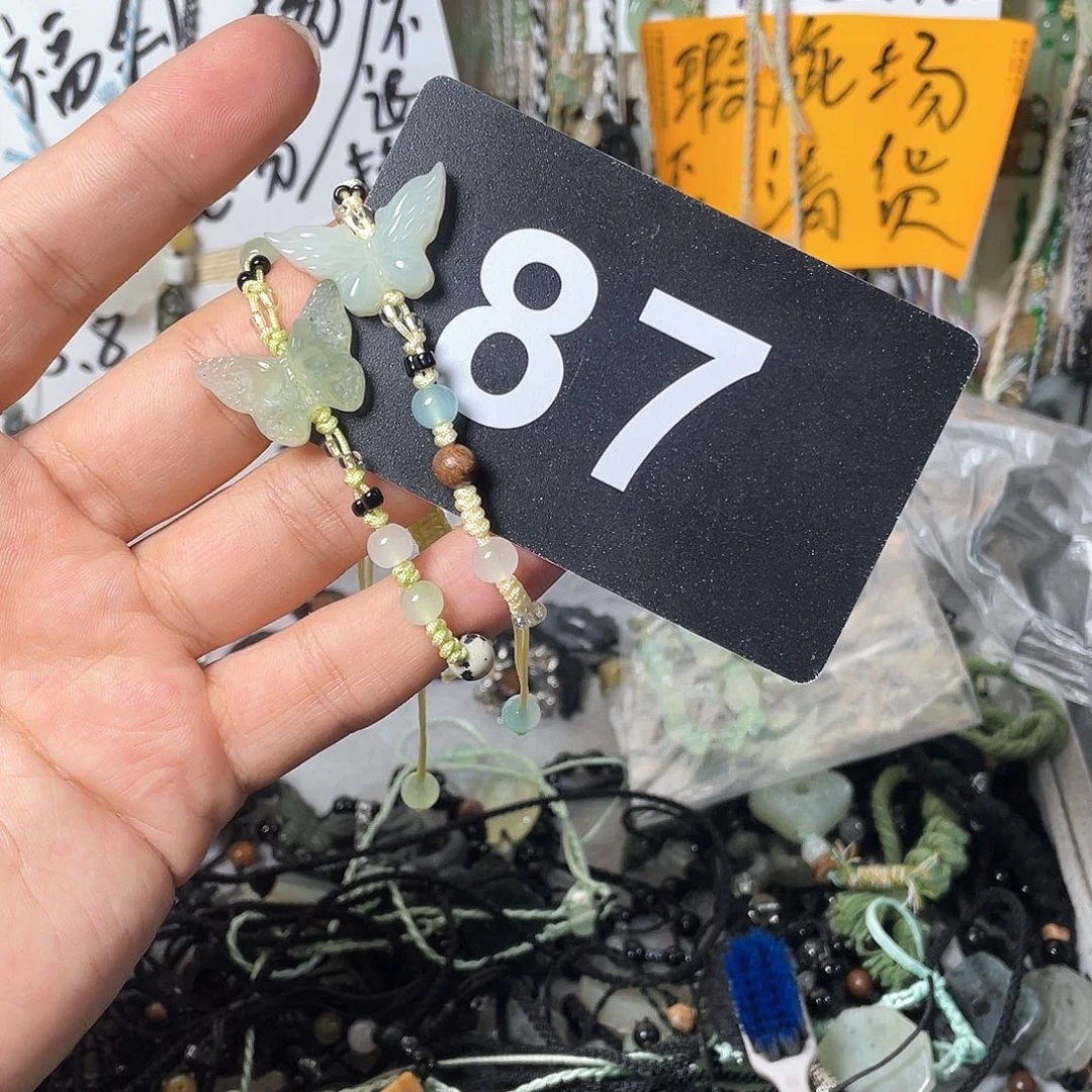 蛇纹石玉合金颈饰