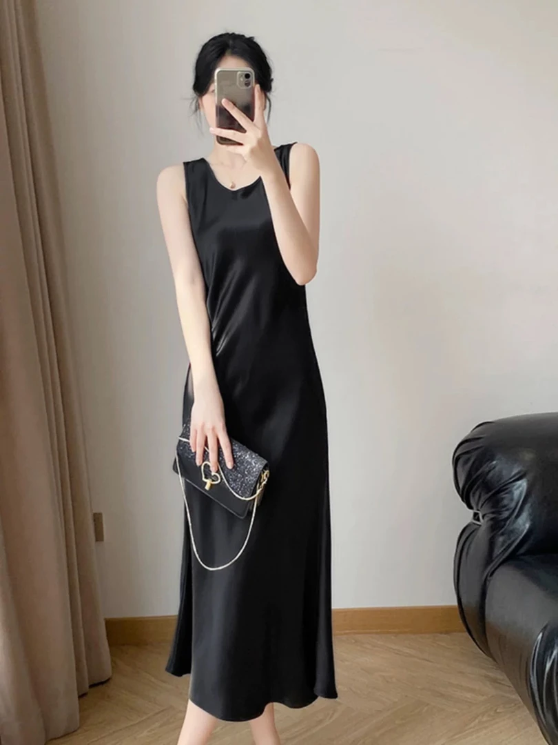 【依燃】（背心裙）南油高货.醋酸斜纹裁剪修身显气质打底外穿