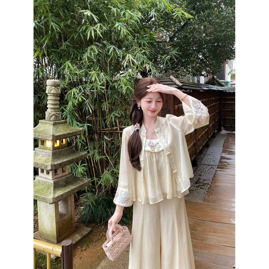 GA盈瓷【云纱甜甜】刺绣新中式国风套装25SS0226/25SS0257/25SS0320