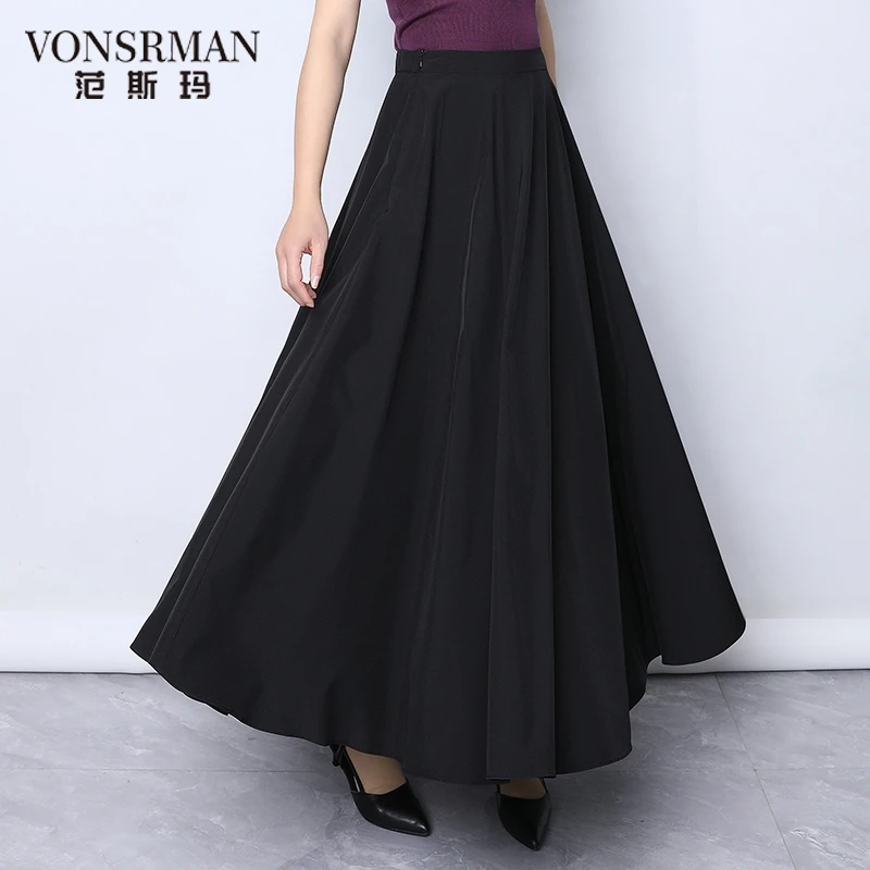 大码冰丝半身裙胖瘦可穿显瘦高腰A字裙夏季2025新款百搭跳舞长裙a