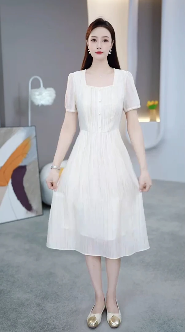 [依铭服饰] KK885 # 2025  新款 减龄 收腰 显瘦  连衣裙