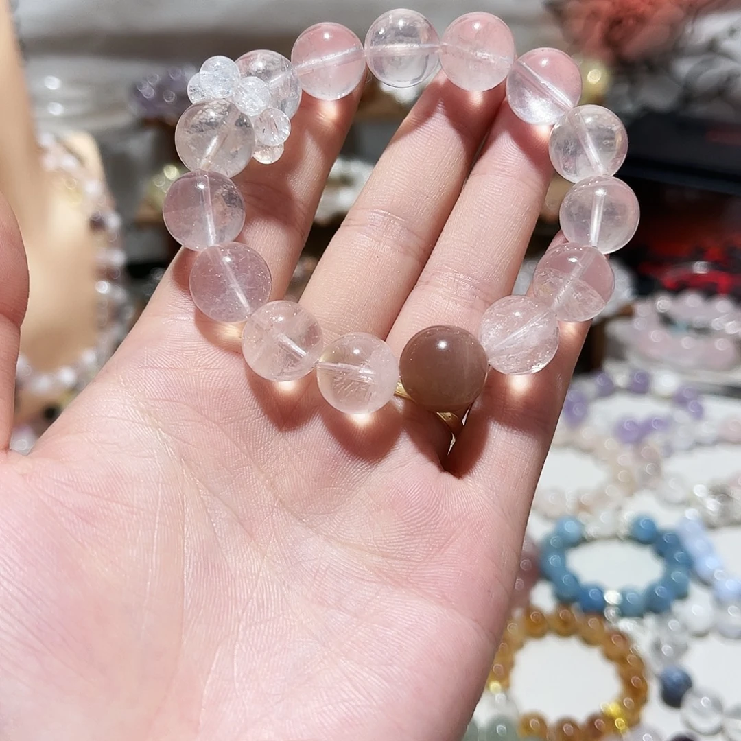 未镶嵌手链水晶西柚粉阿赛
