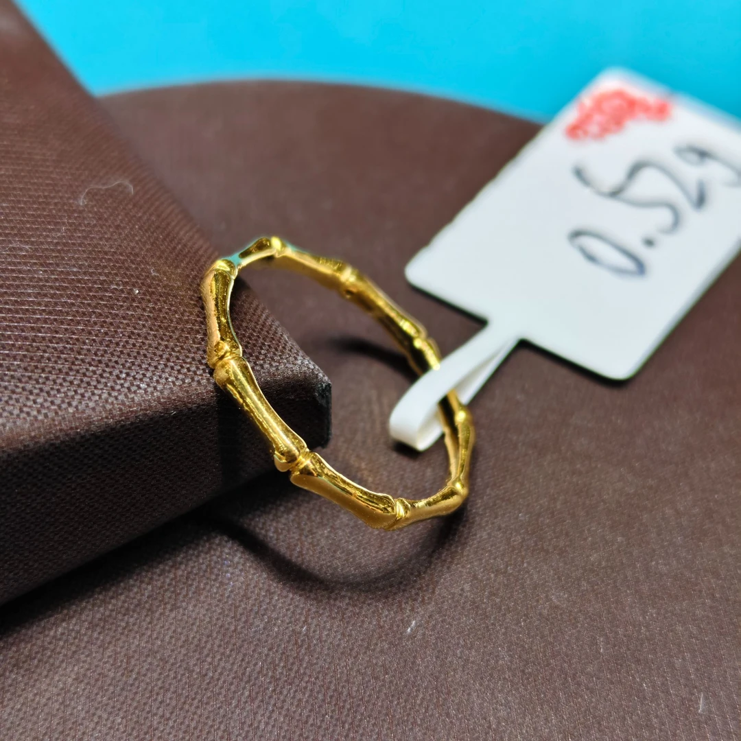 【晓彤】足金999竹节戒指节节高升0.52g  18圈口