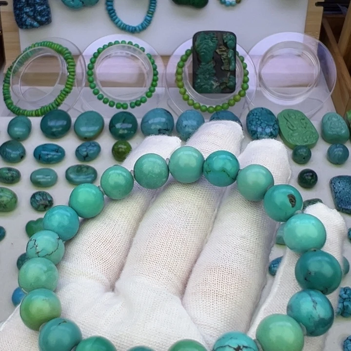 绿松石蓝料圆珠手串10.2mm兰