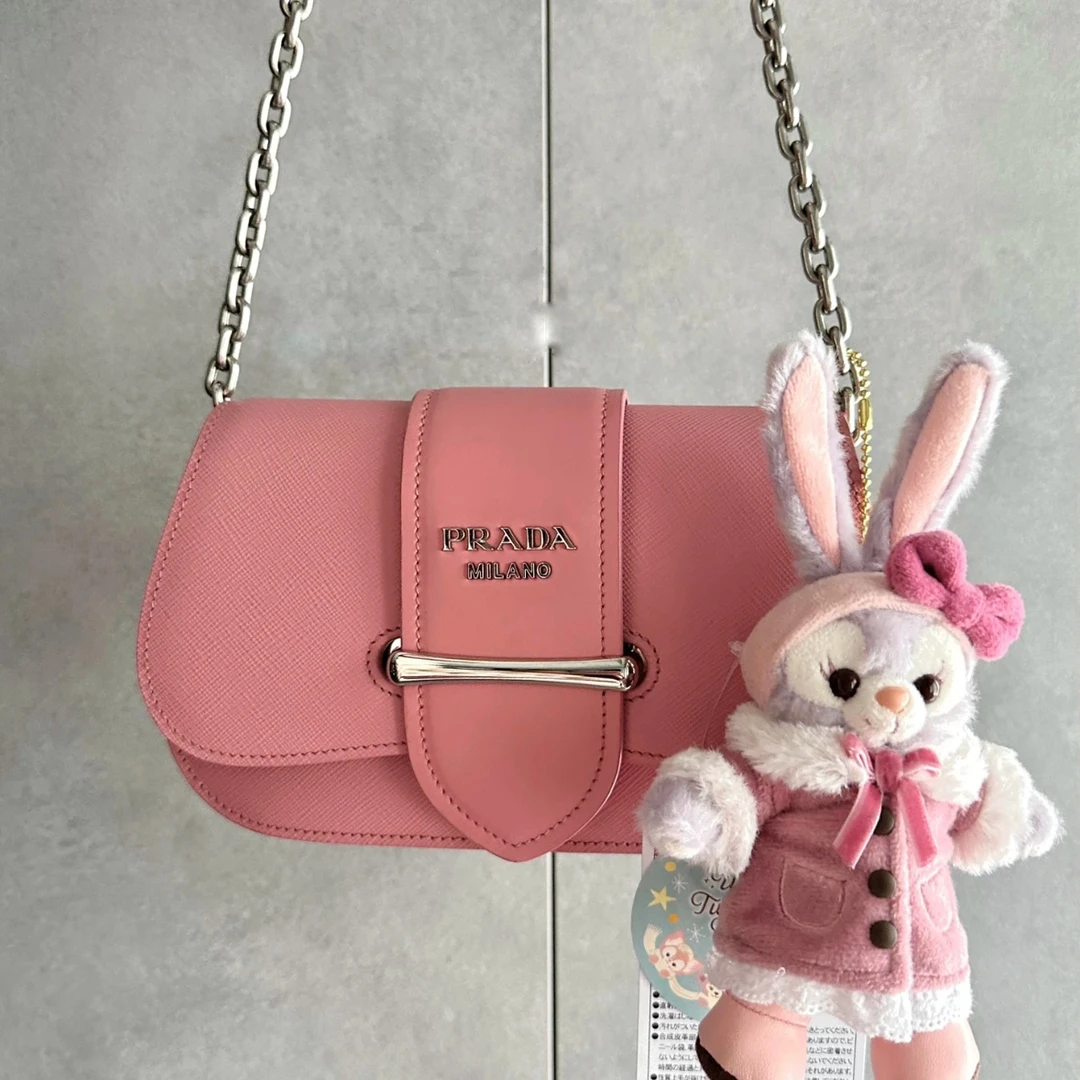 95新 Prada/普拉达 【小考拉】PRADA 蜜桃粉woc斜挎包