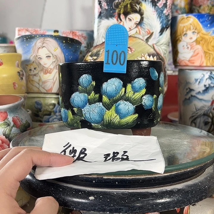 满38包邮 景德镇幸运花盆