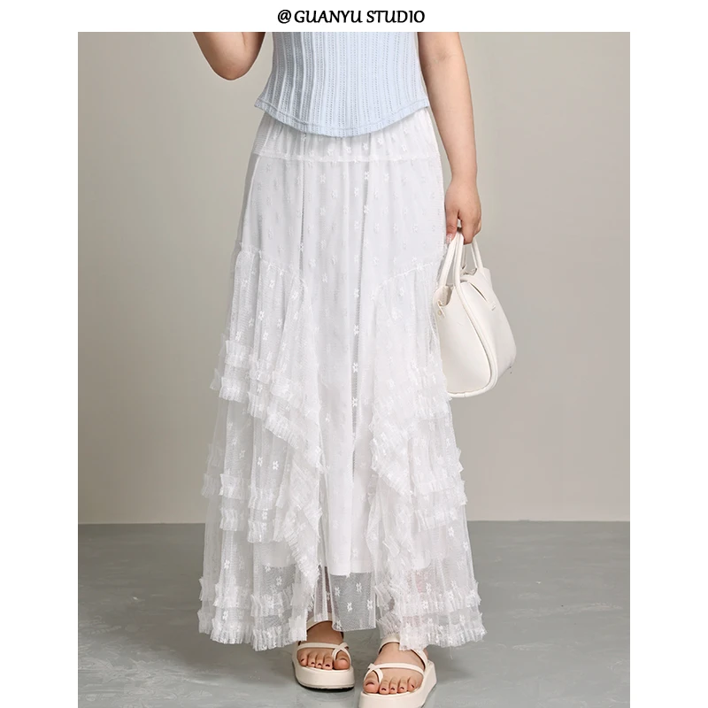 【仲夏千层】蛋妹大码女装微胖夏季显瘦遮胯蛋糕裙半身裙DM26378