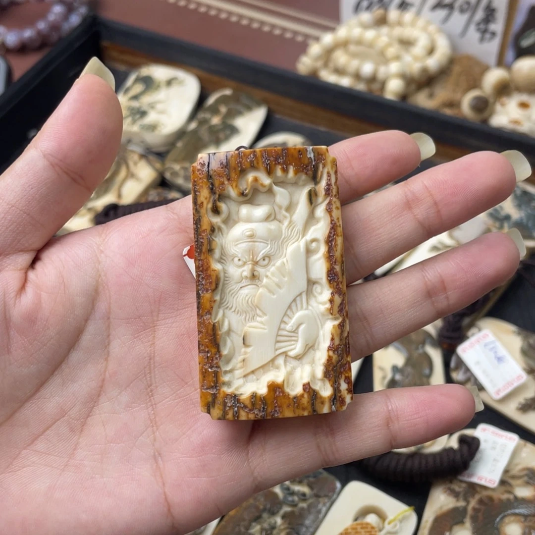手串/手链/手镯猛犸象牙皮雕钟馗吊坠