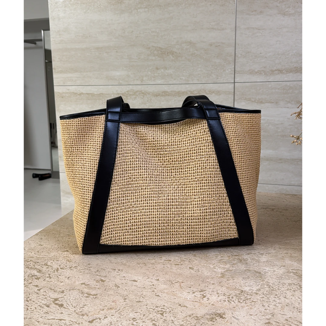 瑞瑞ANNYRUI |  马达加斯加进口拉菲草大容量两用单肩手提托特包