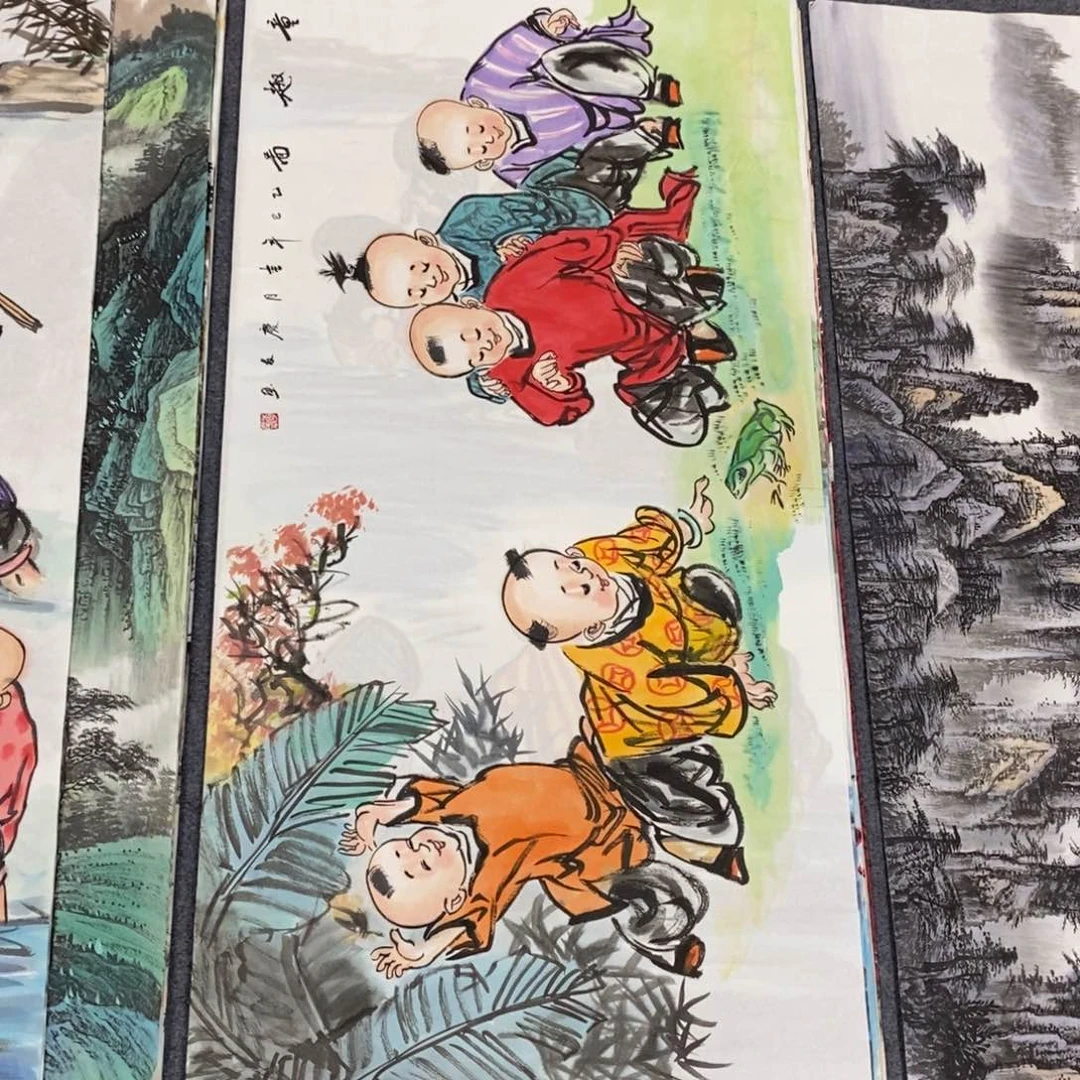国画尺寸140✖️70四尺精品童趣图
