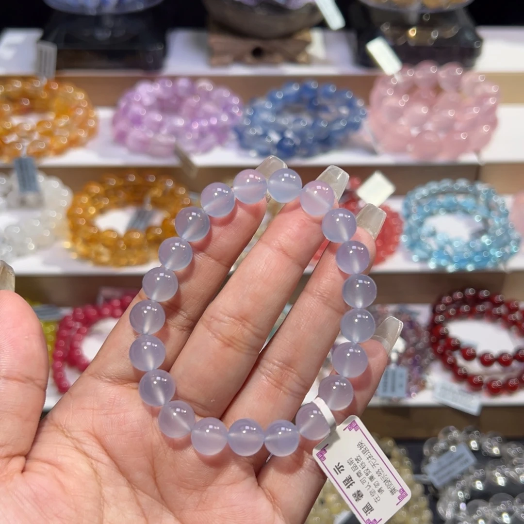 玉髓未镶嵌手饰巅峰级标准蓝玉髓9.4mm