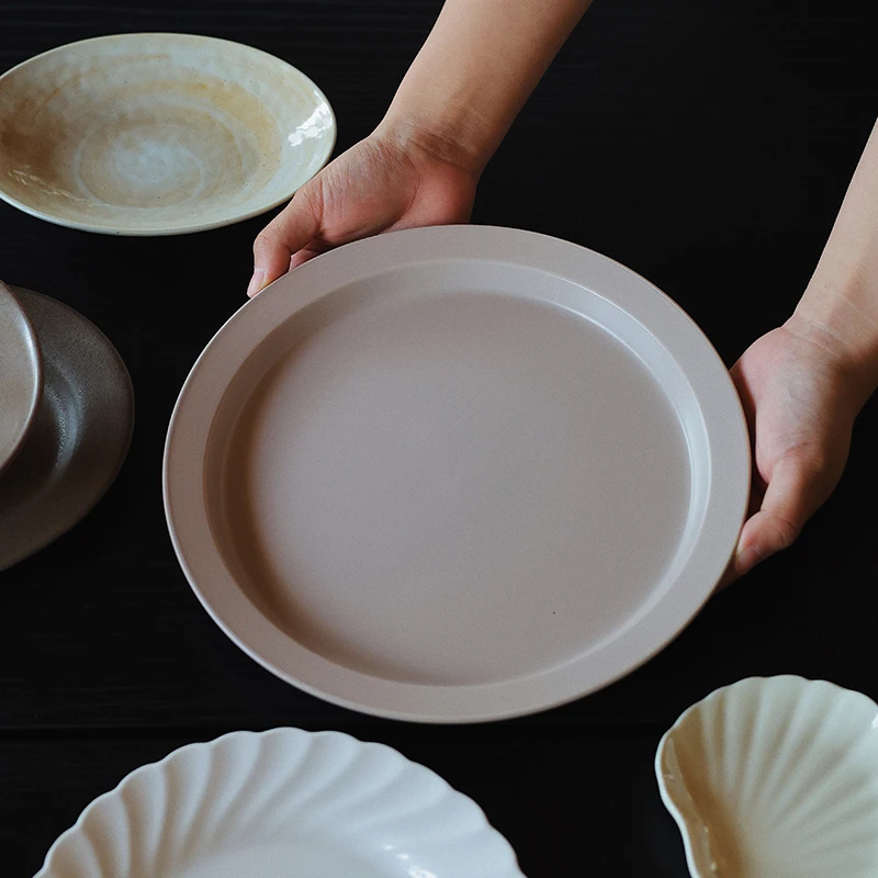 【瑕疵】Camus say 10英寸四月物语浅棕色大盘 25.3×2.5cm