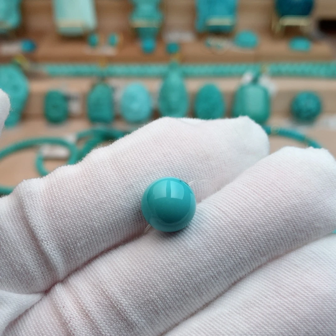 未镶嵌绿松石珠宝奇石10mm