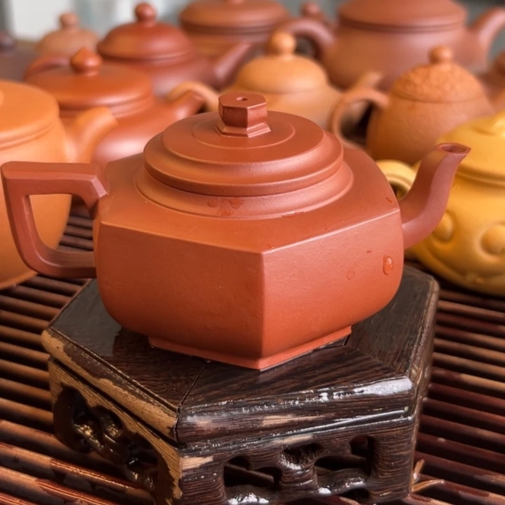 紫砂茶案六方雪华150cc