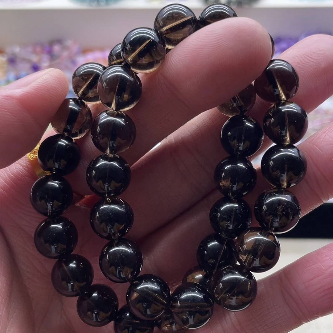 水晶手链未镶嵌12mm左右茶水晶手串